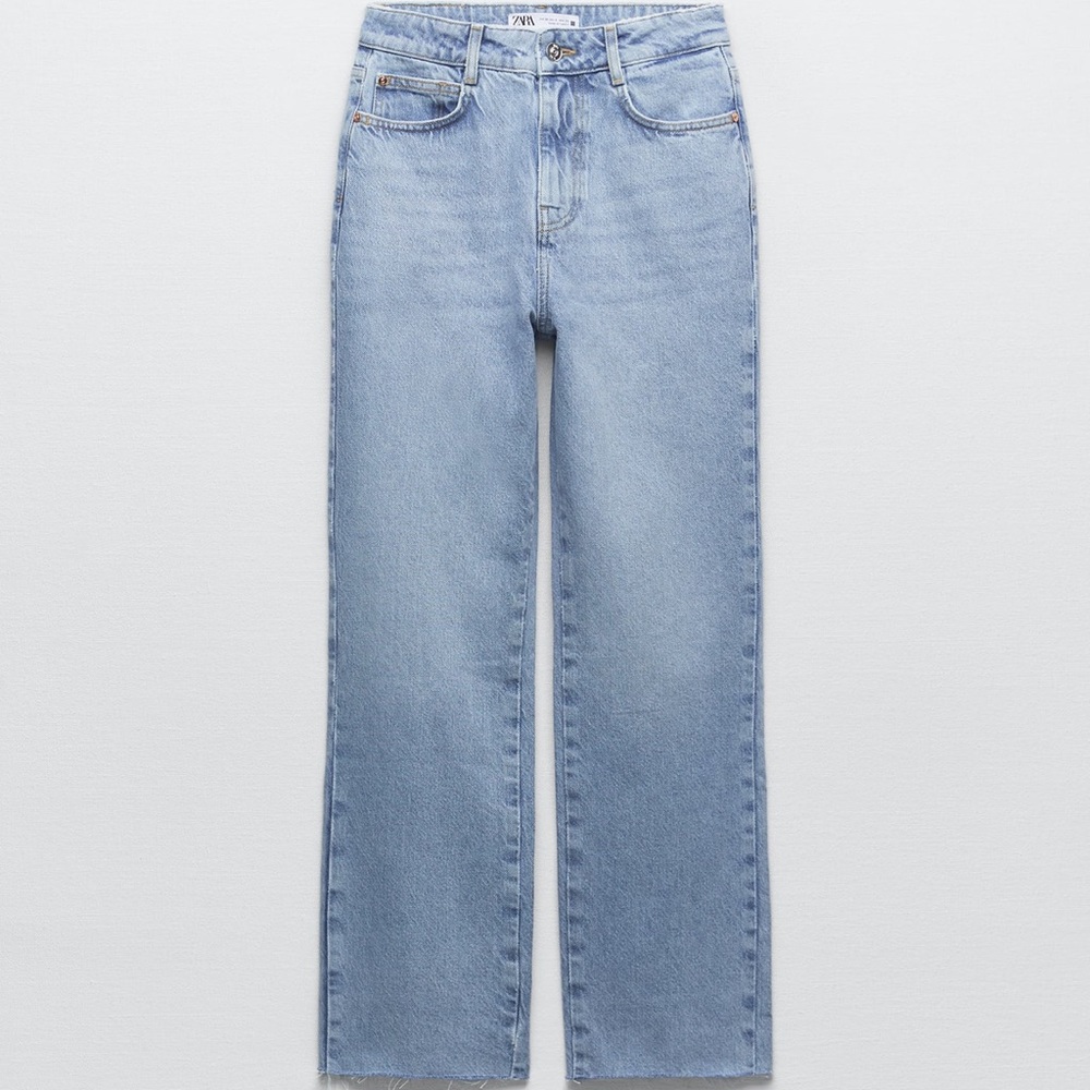 ZARA straight leg cropped jeans